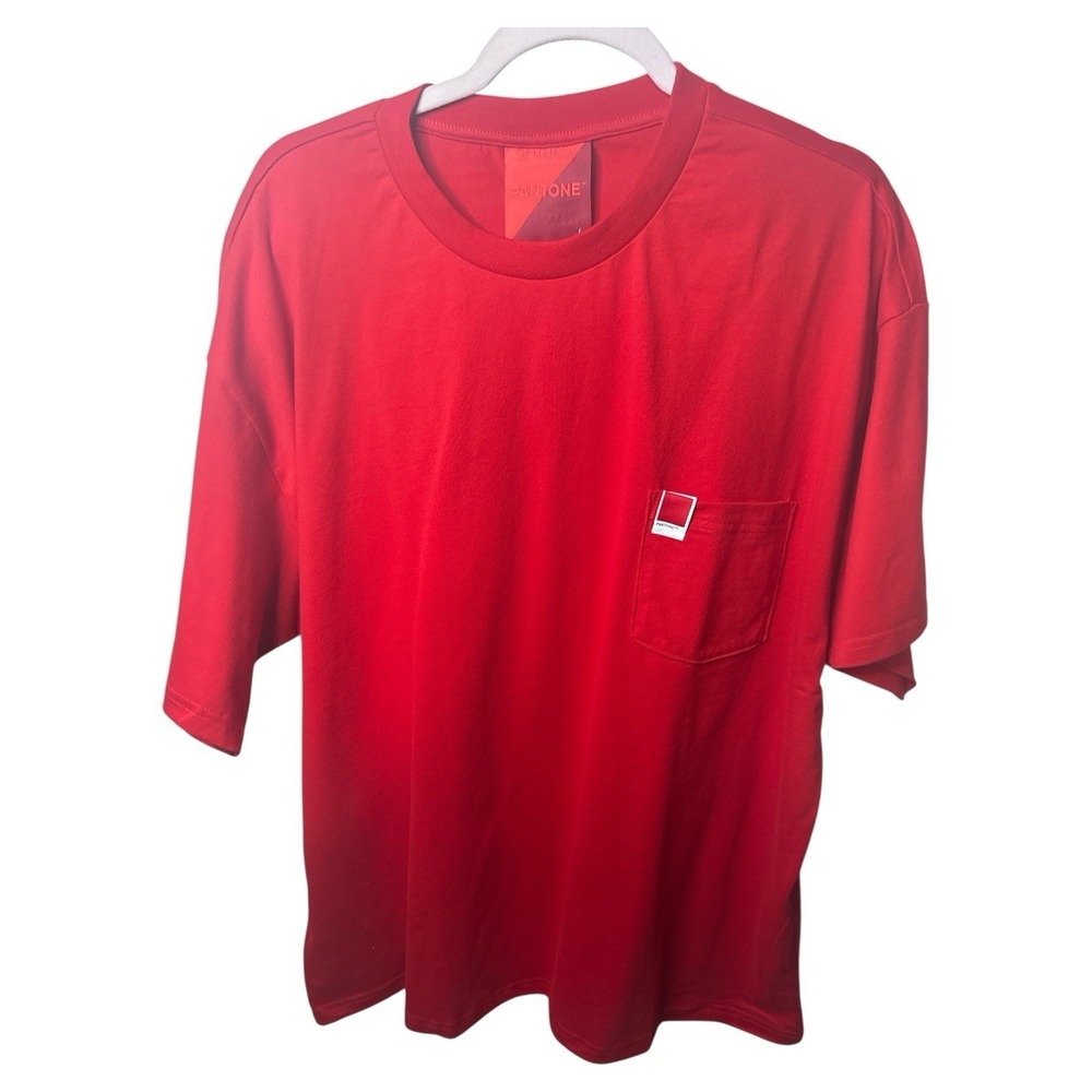 Forever 21 x Pantone Mens Red Pocket T-Shirt Short Sleeve Crew Neck XL NWT
